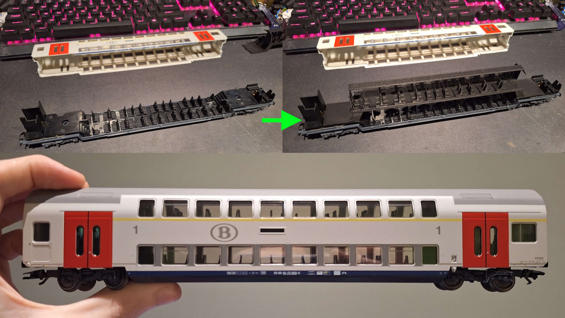Upper Floor for Märklin Double-Deck Coaches